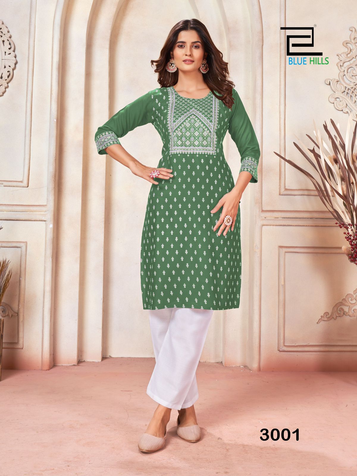Peacock Vol 3 By Blue Hills Rayon Foil Printed Kurtis Catalog